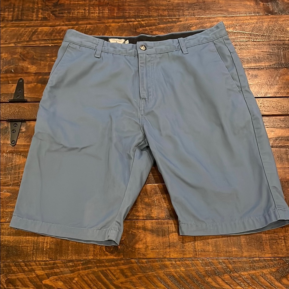 Volcom Blue Flat Front Shorts